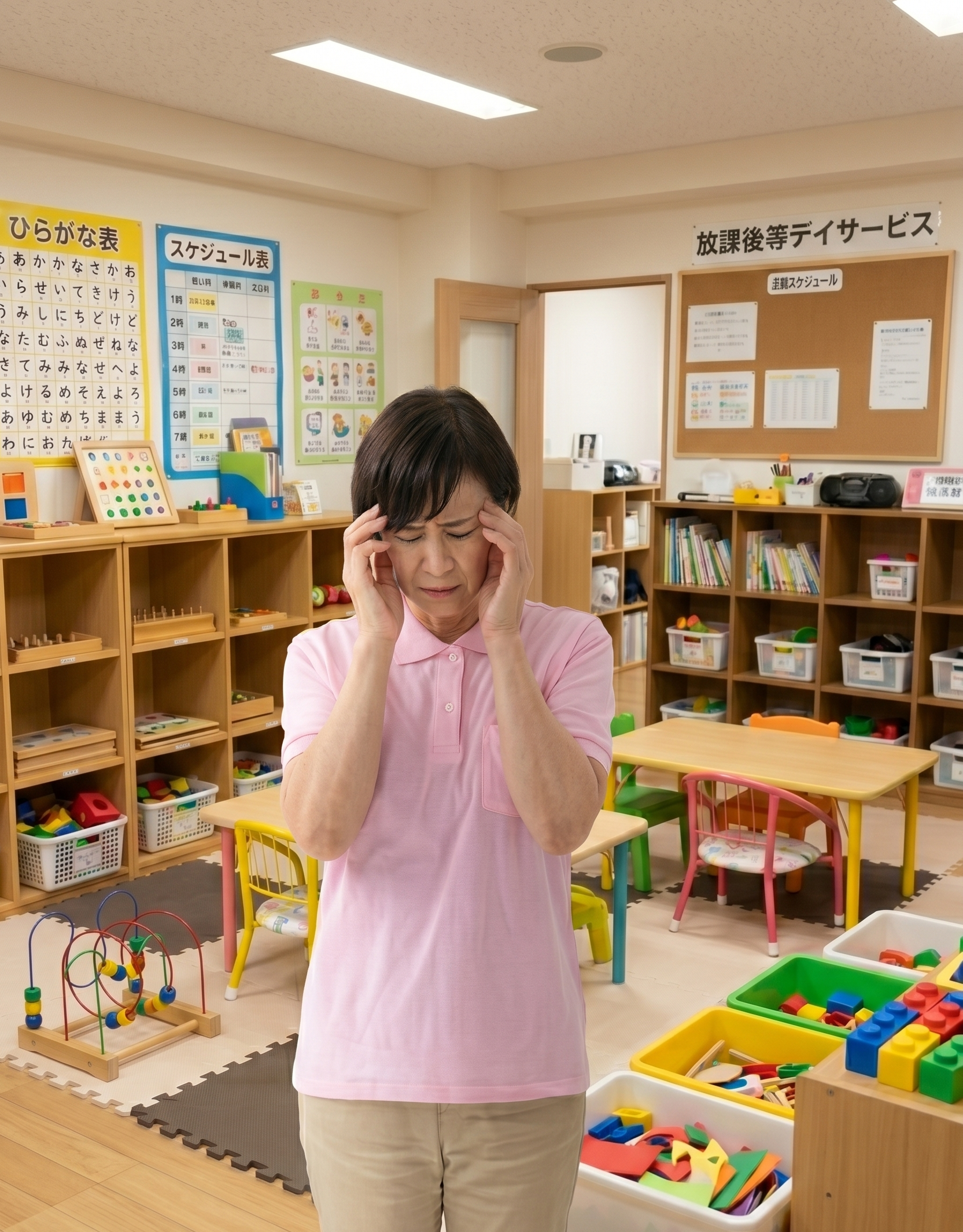 悩む女性スタッフ